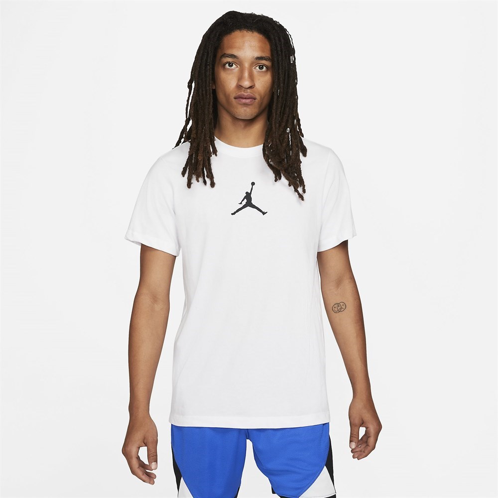 Nike M J Jumpman Df Ss Crew Erkek Beyaz T-shirt - CW5190-102
