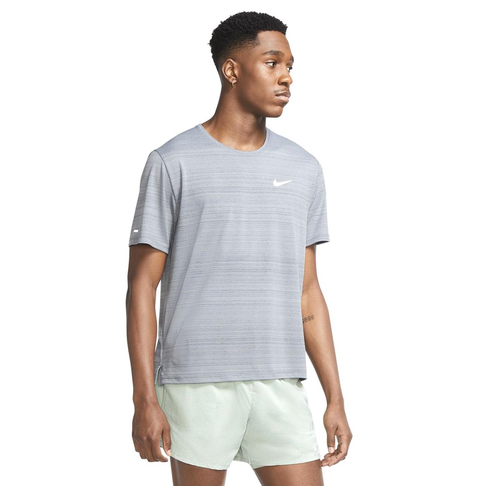 Nike M Nk Df Mıler Top Ss Erkek Gri T-shirt - CU5992-084