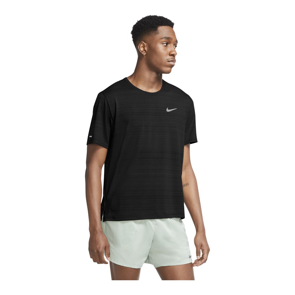 Nike M Nk Df Mıler Top Ss Erkek Siyah T-shirt - CU5992-010