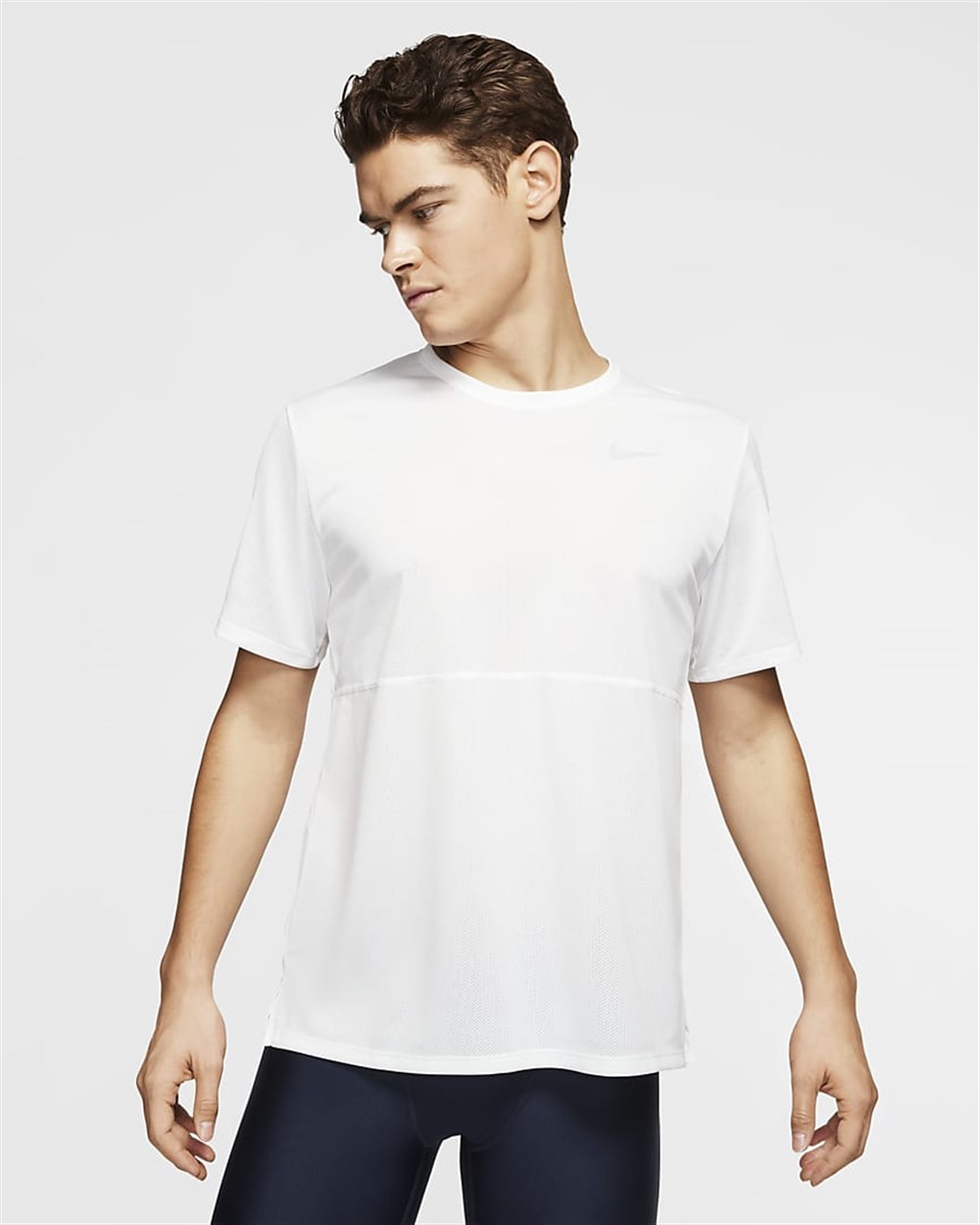 Nike M Nk Df Run Top Ss Erkek Beyaz T-shirt - CJ5332-100