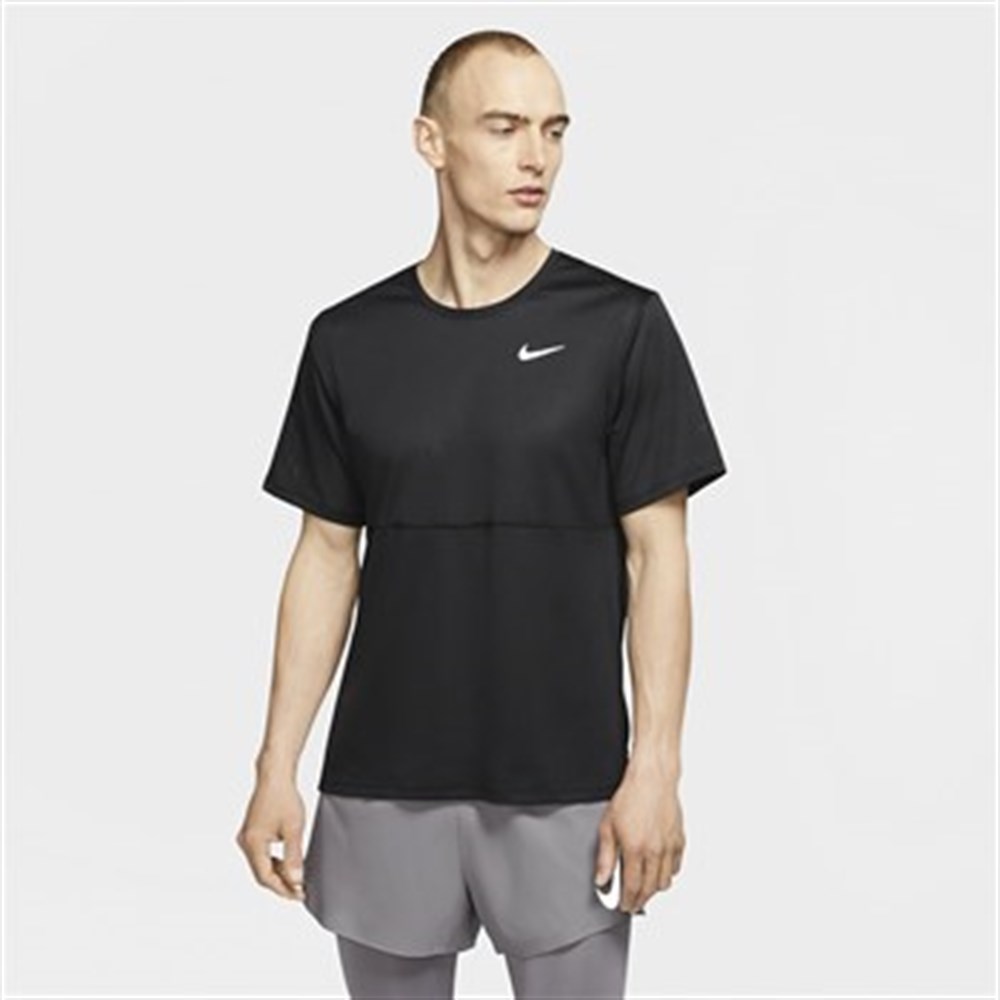 Nike M Nk Df Run Top Ss Erkek Siyah T-shirt - CJ5332-010