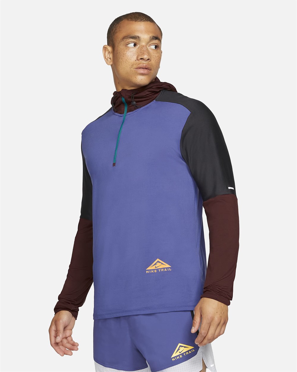 Nike M Nk Df Traıl Elmt Gx Hoodıe Erkek Mor Sweatshirt - DD4580-510