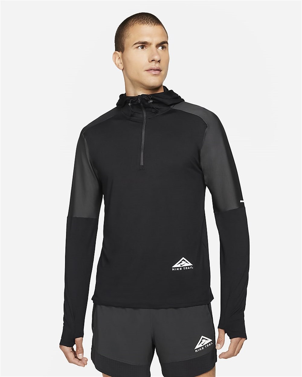 Nike M Nk Df Traıl Elmt Gx Hoodıe Erkek Siyah Sweatshirt - DD4580-010