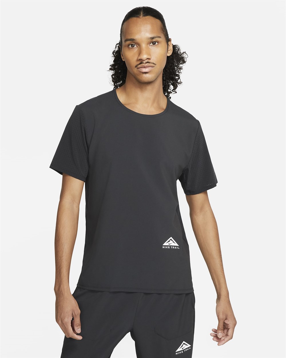 Nike M Nk Df Traıl Rıse 365 Ss Erkek Siyah T-shirt - CZ9050-010