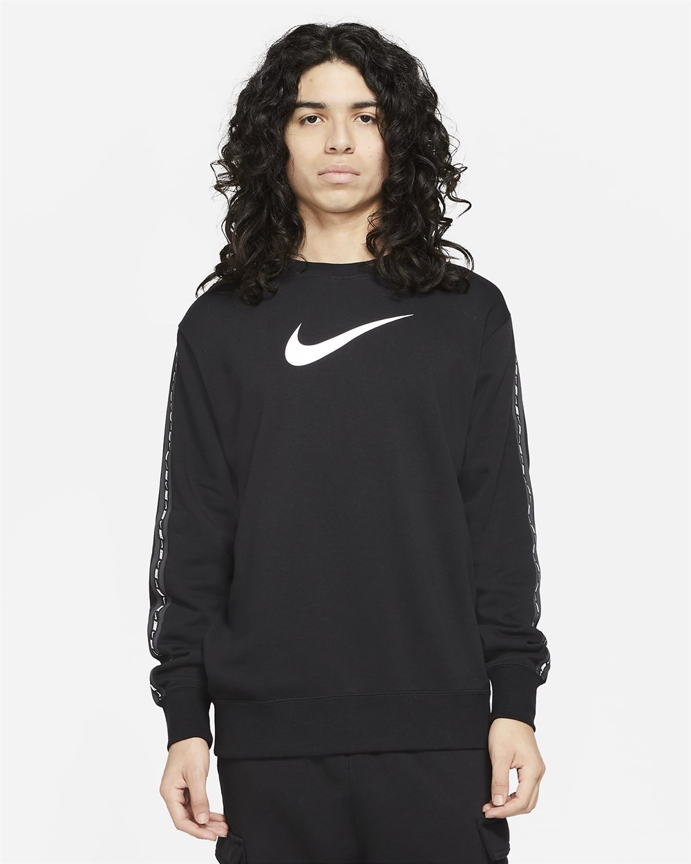 Nike M Nsw Repeat Flc Crew Bb Erkek Siyah T-shirt - DM4679-010