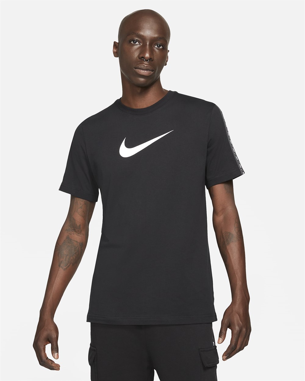 Nike M Nsw Repeat Ss Tee Erkek Siyah T-shirt - DM4685-010