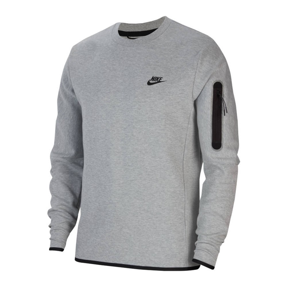 Nike M Nsw Tch Flc Crw Erkek Gri T-shirt - CU4505-063