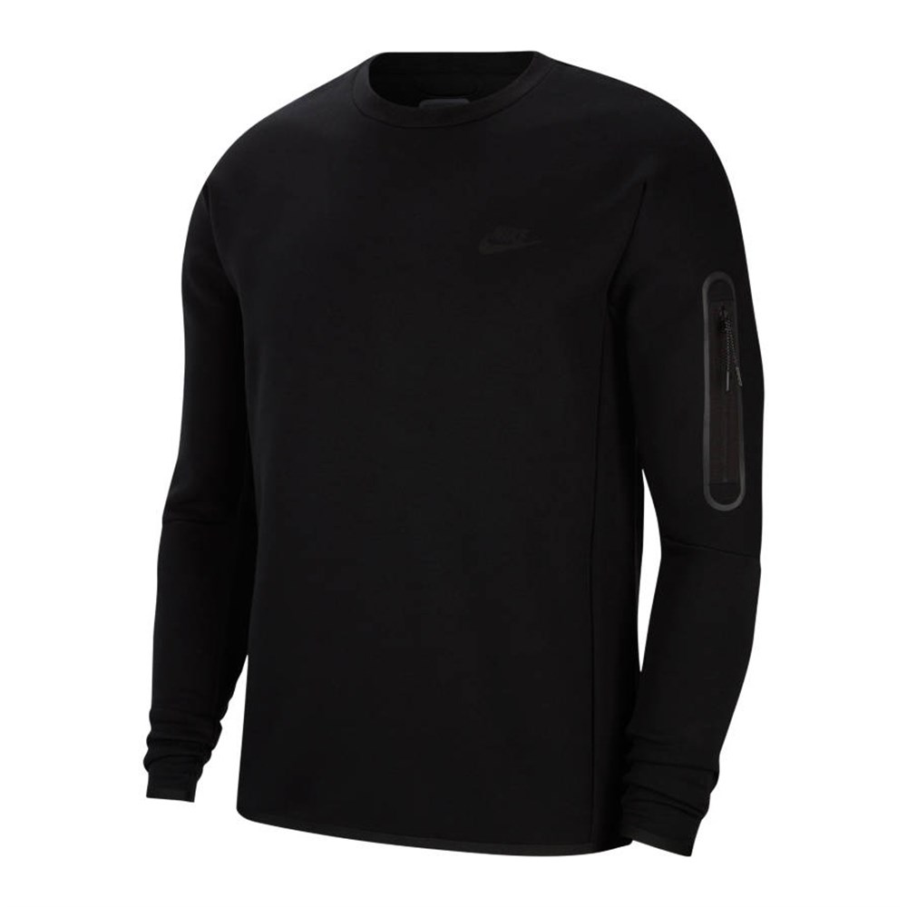 Nike M Nsw Tch Flc Crw Erkek Siyah T-shirt - CU4505-010