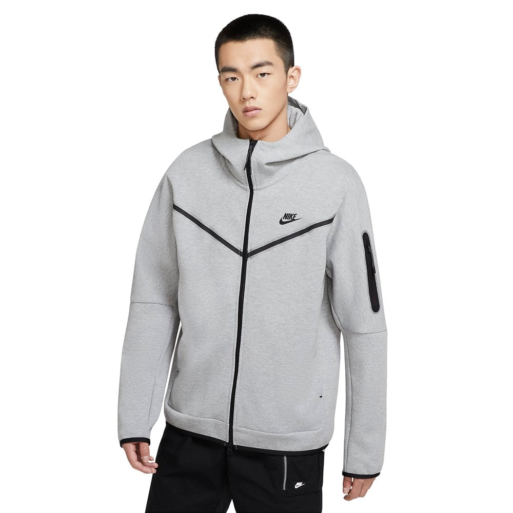 Nike M Nsw Tch Flc Hoodıe Fz Wr Erkek Gri Sweatshirt - CU4489-063