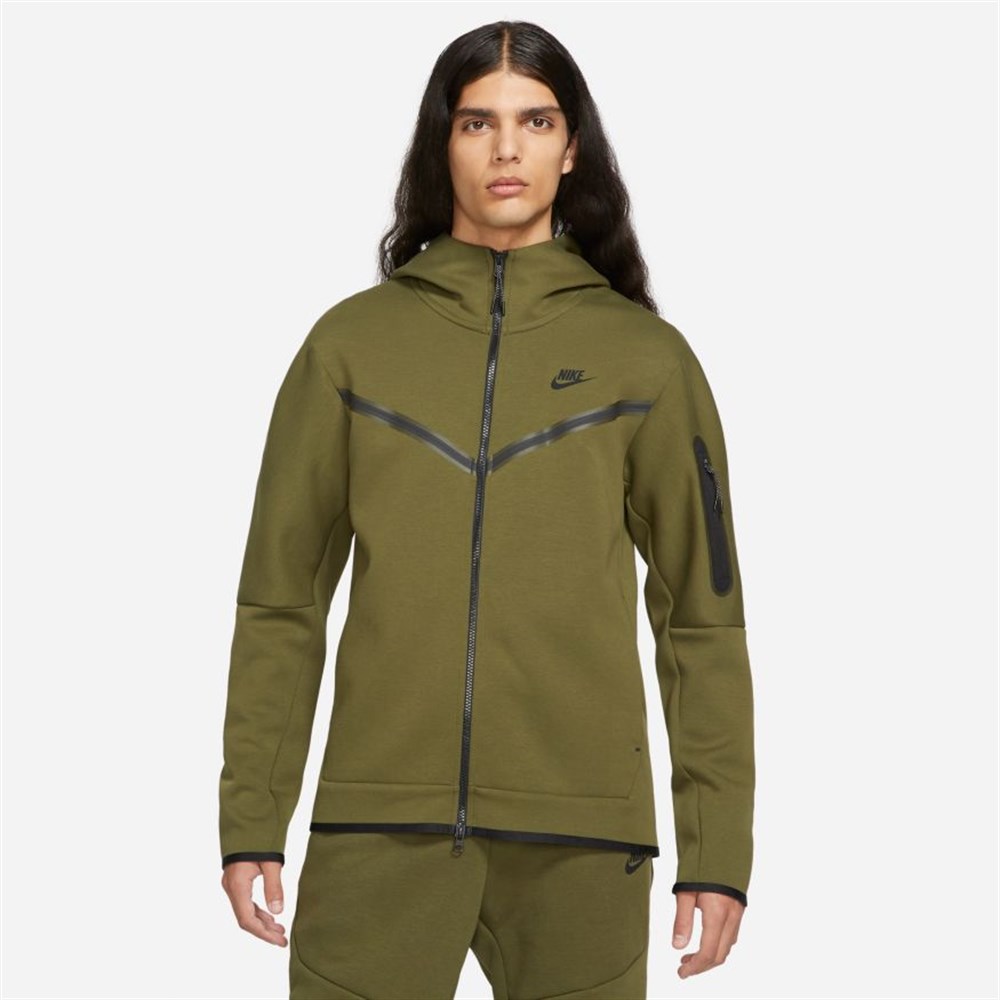 Nike M Nsw Tch Flc Hoodıe Fz Wr Erkek Yeşil Sweatshirt - CU4489-326