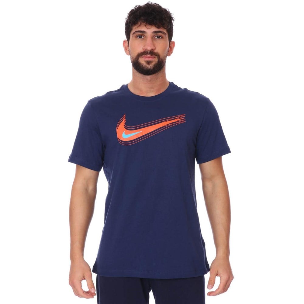 Nike M Nsw Tee Swoosh 12 Month Erkek Lacivert T-shirt - DB6470-410