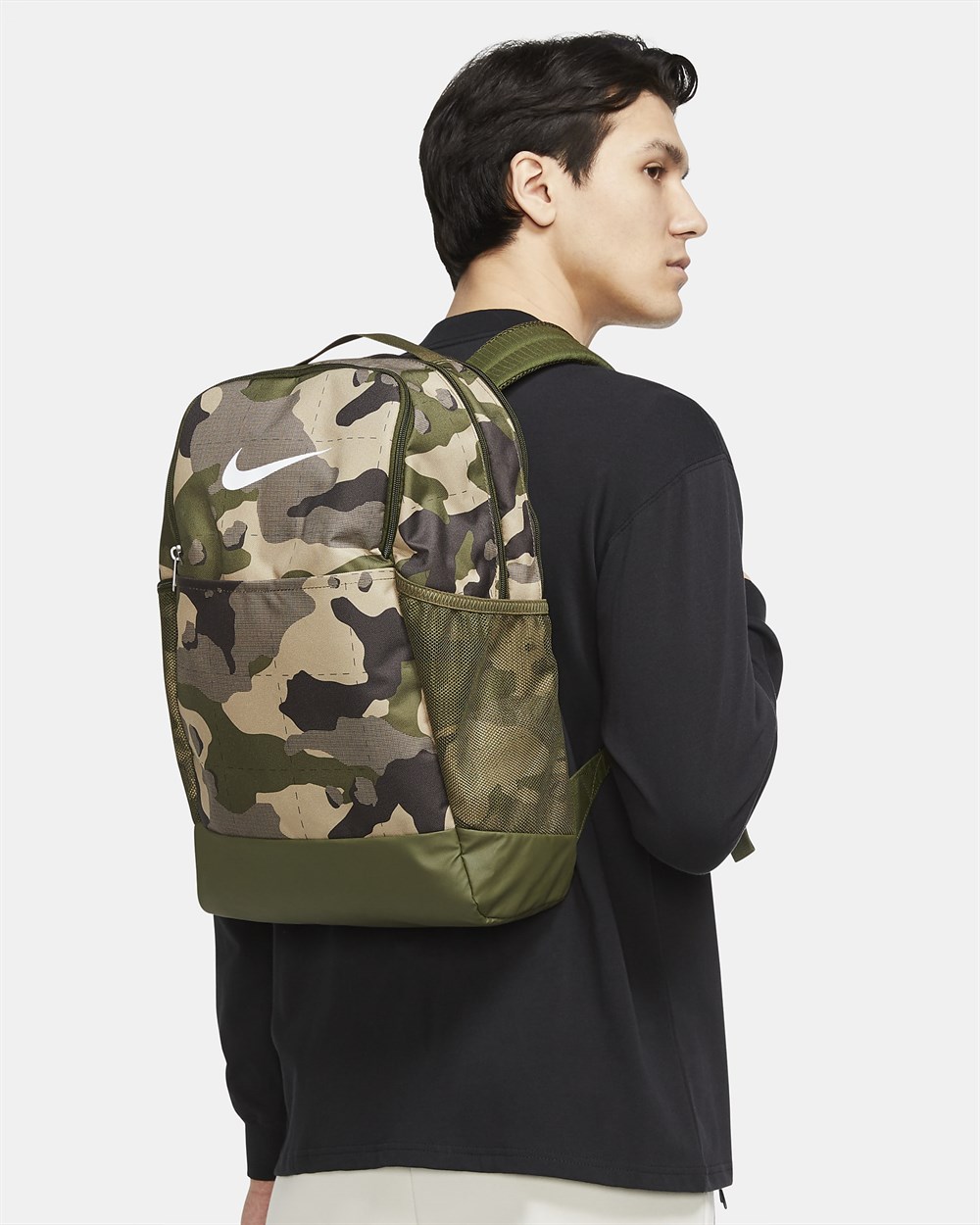 Nike Nk Brsla M Bkpk - 9.0 Aop Fh21 Unisex Haki Sırt Çantası - DB1161-247
