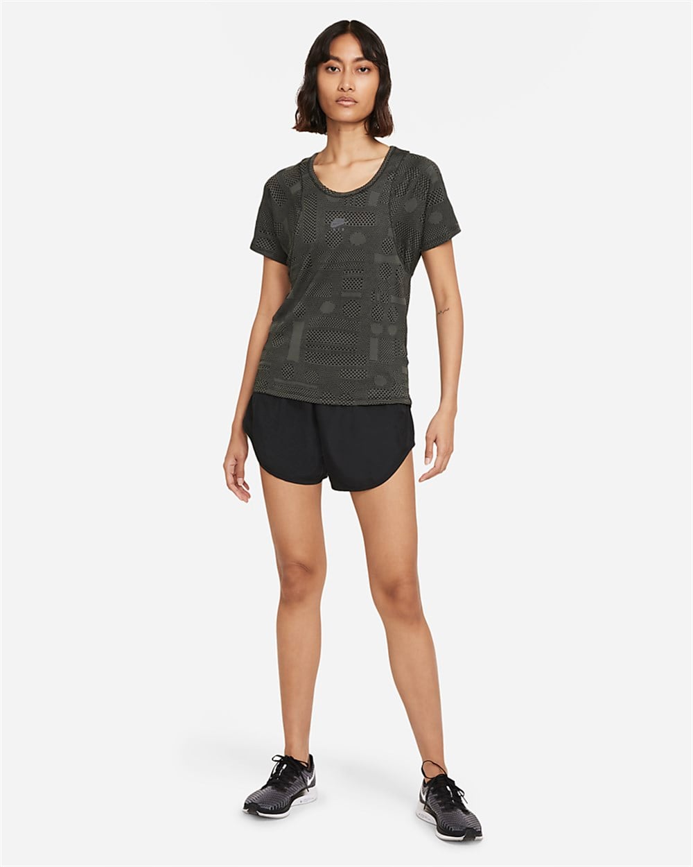 Nike W Nk Aır Df Top Ss Kadın Siyah T-shirt - DD4027-010