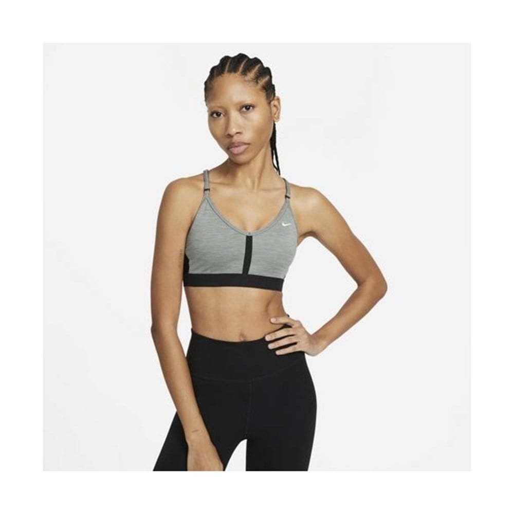 Nike W Nk Df Indy V-Neck Bra Kadın Gri Sporcu Sütyeni - CZ4456-084