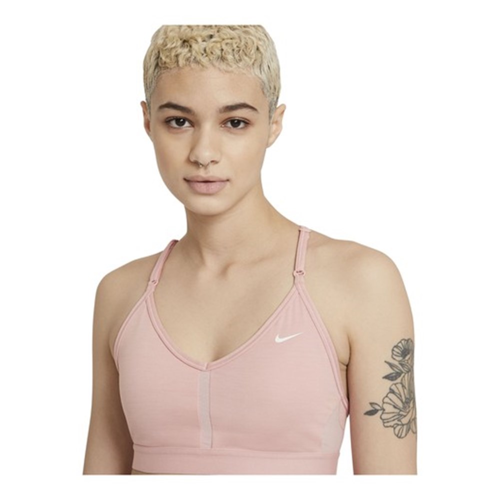 Nike W Nk Df Indy V-Neck Bra Kadın Pembe Sporcu Sütyeni - CZ4456-630