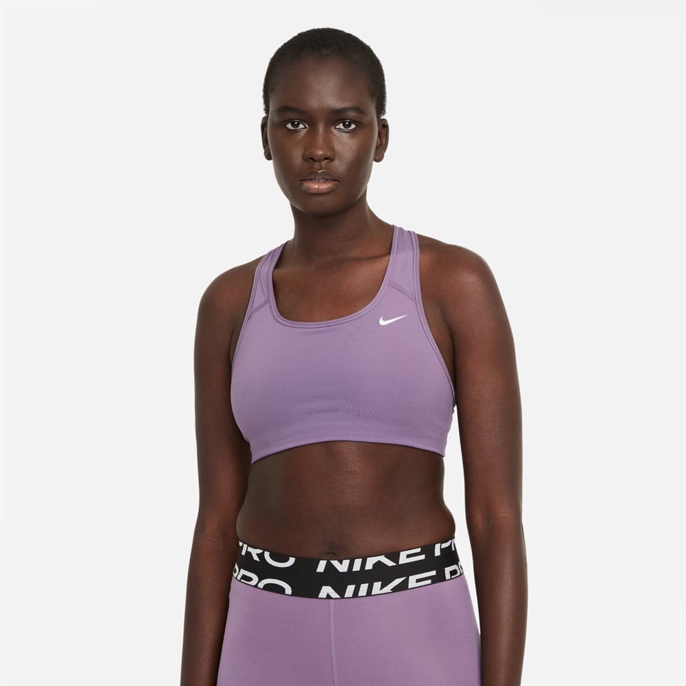 Nike W Nk Df Swsh Nonpded Bra Kadın Mor Sporcu Sütyeni - BV3630-574