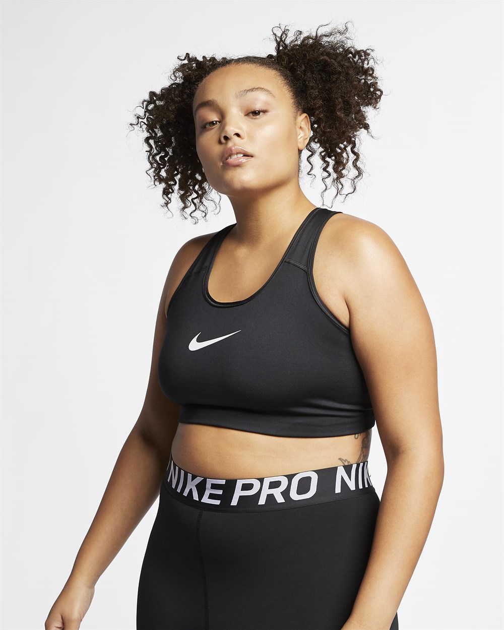 Nike W Nk Df Swsh Pls Nonpded Bra Kadın Siyah Sporcu Sütyeni - BQ0973-010