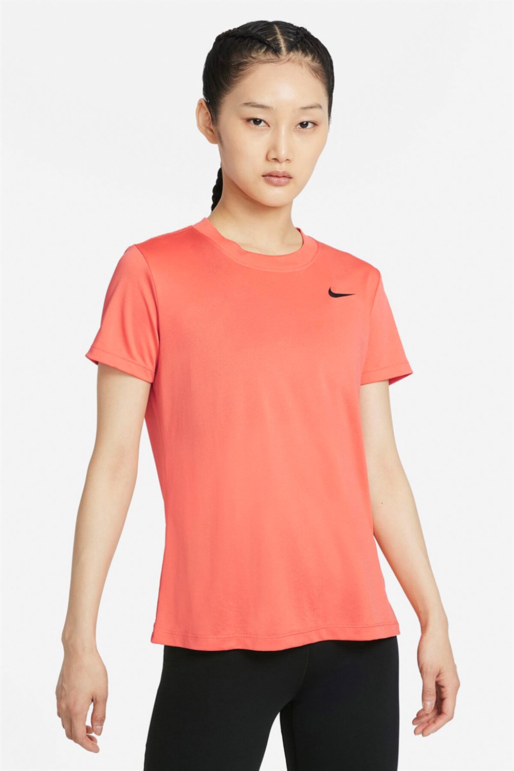 Nike W Nk Dry Leg Tee Crew Kadın Turuncu T-shirt - AQ3210-814