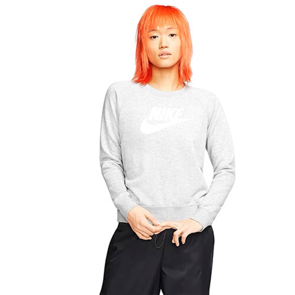 Nike W Nsw Essntl Flc Gx Crew Kadın Gri T-shirt - BV4112-063