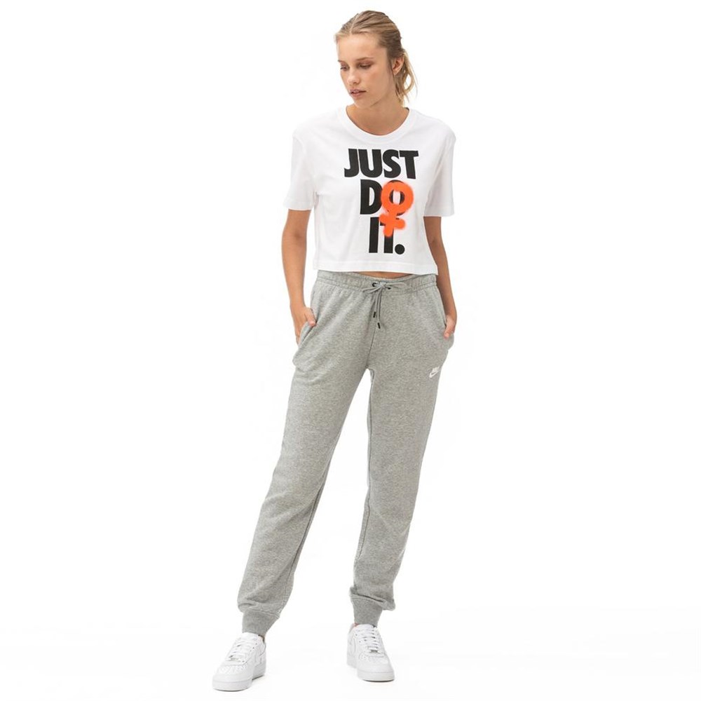 Nike W Nsw Essntl Flc Mr Pnt Rg Kadın Gri Eşofman Altı - BV4095-063