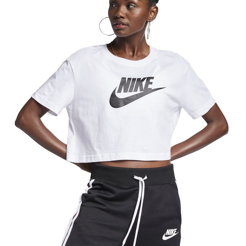 Nike W Nsw Tee Essntl Crp Icn Ftr Kadın Beyaz T-shirt - BV6175-100