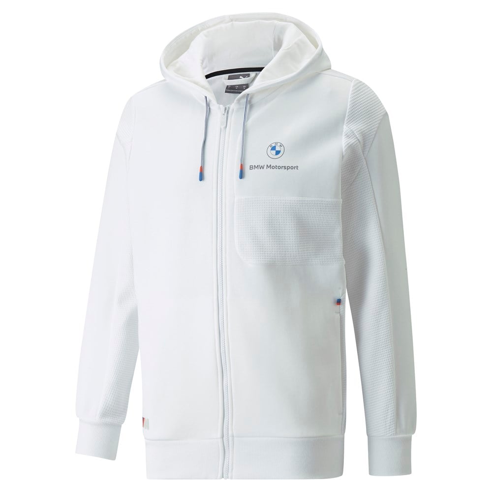 Puma Bmw Mms Hooded Sweat Jacket Erkek Beyaz Günlük Ceket - 533370-02