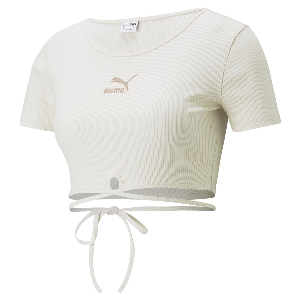 Puma Classics Ribbed Tee Kadın Krem Günlük T-shirt - 533450-99