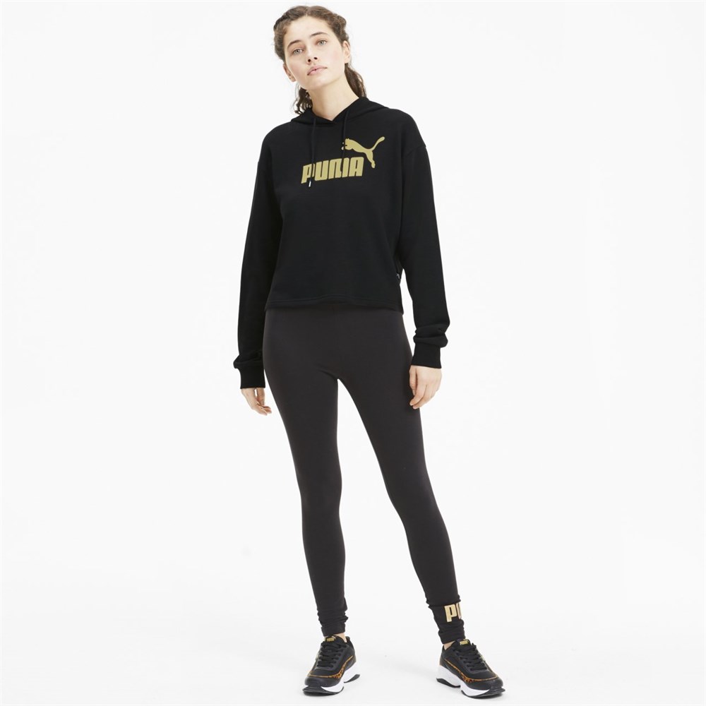 Puma Ess+ Metallic Cropped Hoody Tr Kadın Sweatshirts - 58241156