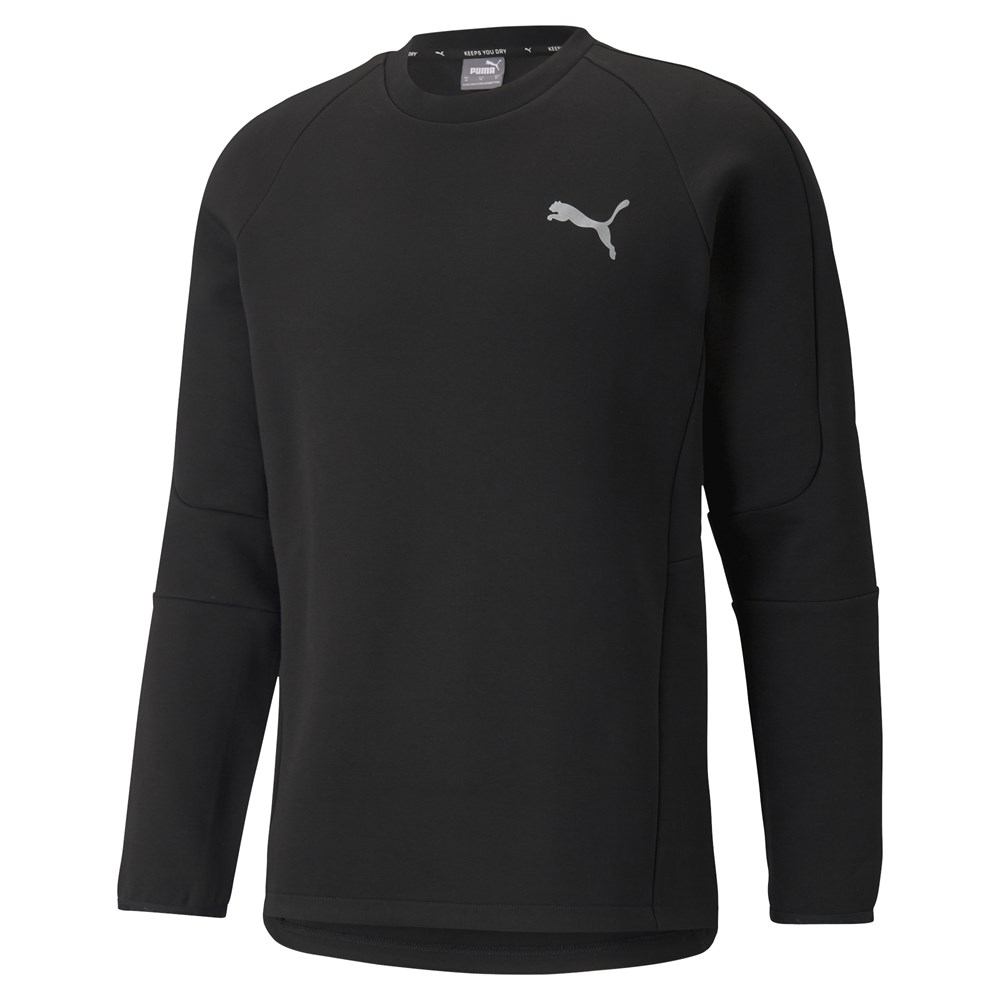 Puma EVOSTRIPE Crew Erkek Siyah Sweatshirt - 58941801