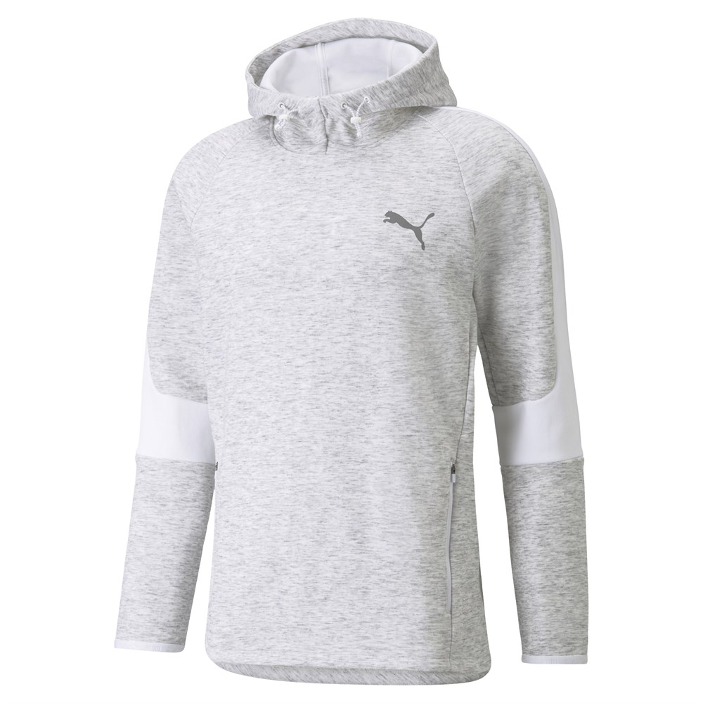 Puma EVOSTRIPE Hoodie Erkek Beyaz Sweatshirt - 58942202