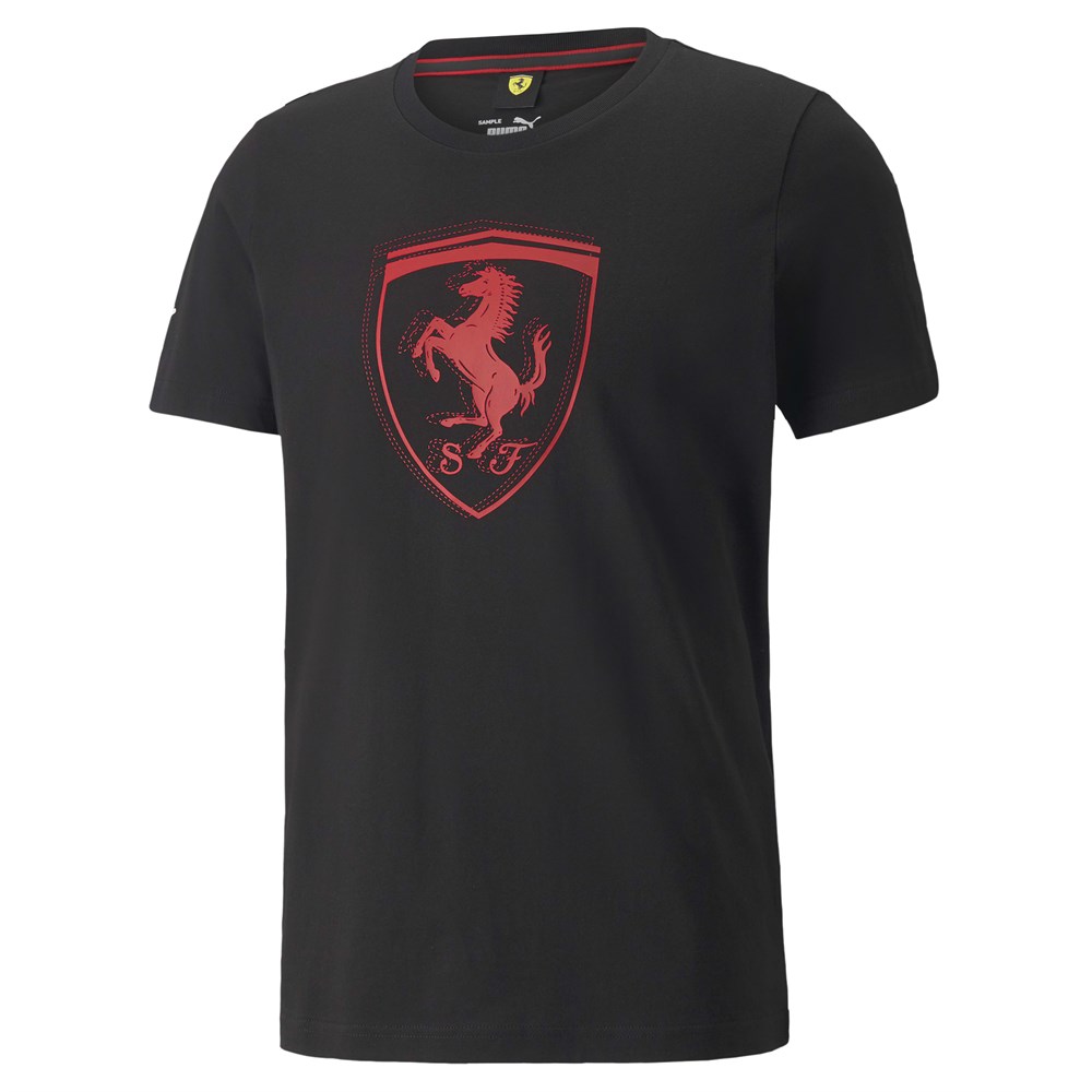 Puma Ferrari Race Tonal Big Shield Tee Erkek Siyah Günlük T-shirt - 533752-01