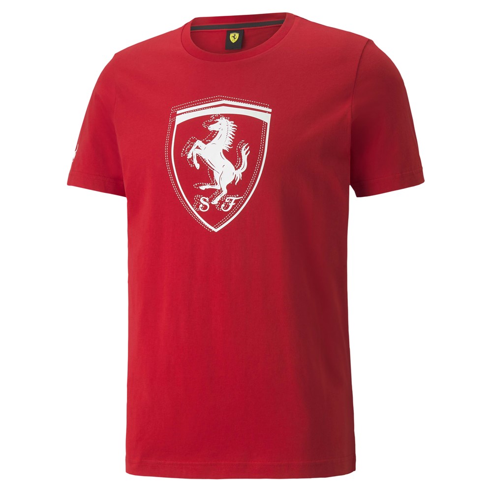 Puma Ferrari Race Tonal Big Shield Tee Erkek Kırmızı Günlük T-shirt - 533752-02