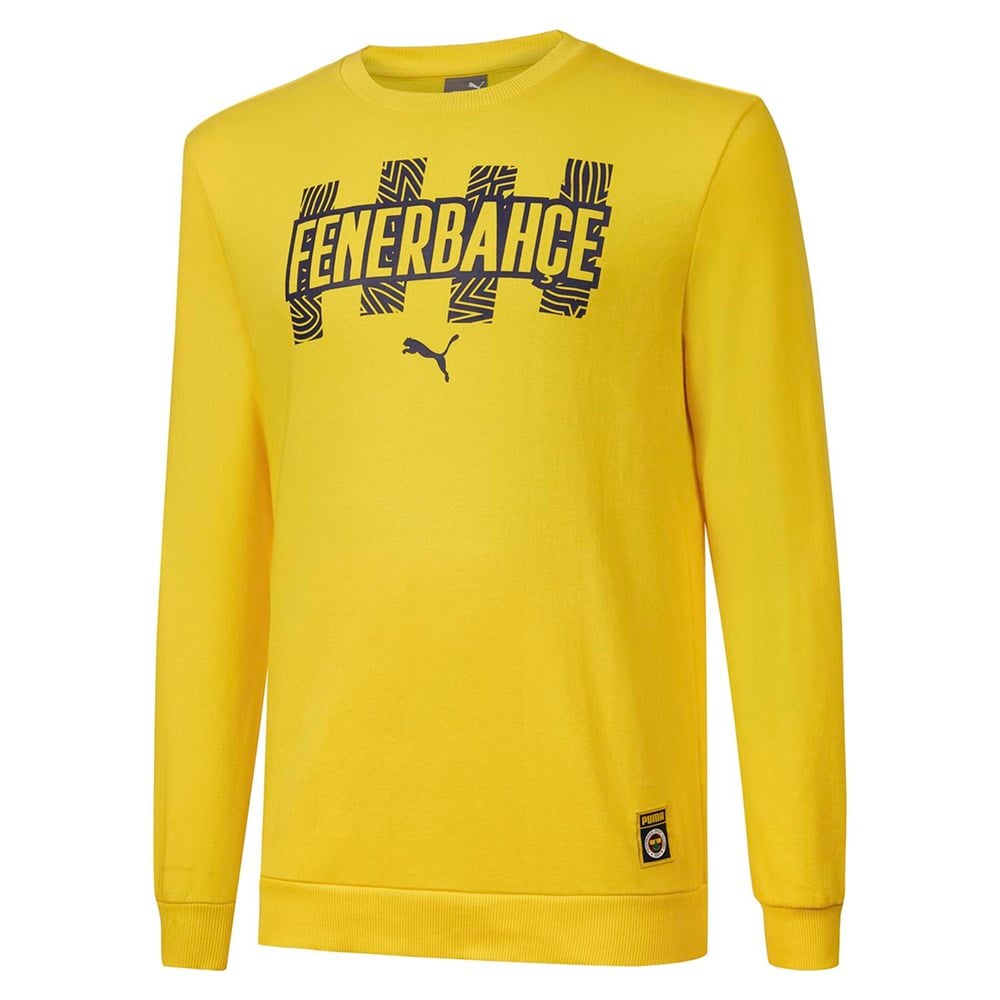 Puma FSK FtblCore Crew Sweat Erkek Sarı Sweatshirt - 76702301