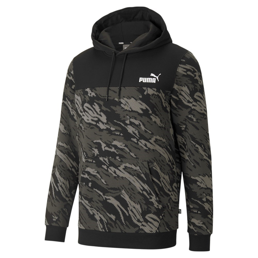 Puma Graphic AOP Hoodie FL Erkek Siyah Sweatshirt - 58943701