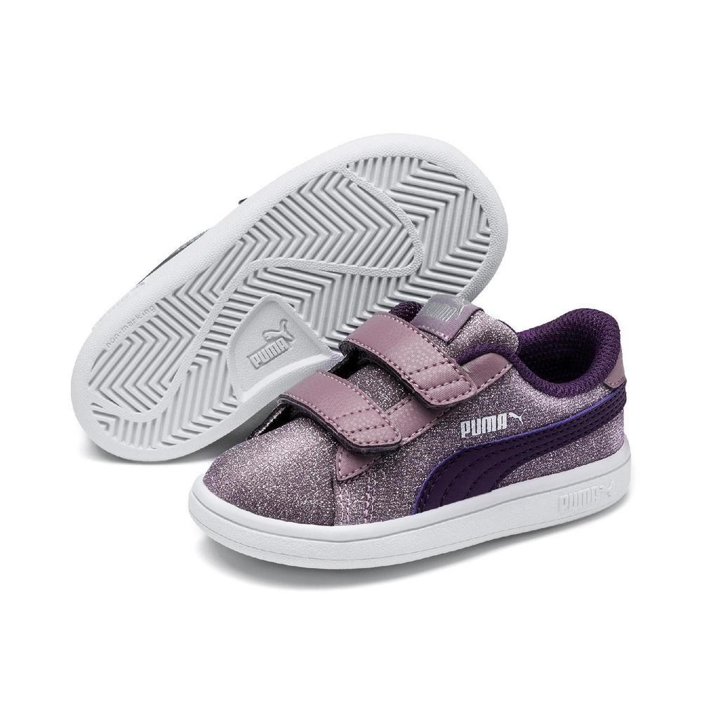 Puma Smash V2 Glitz Glam V Inf Elderberr Çocuk Günlük Ayakkabı - 36738006