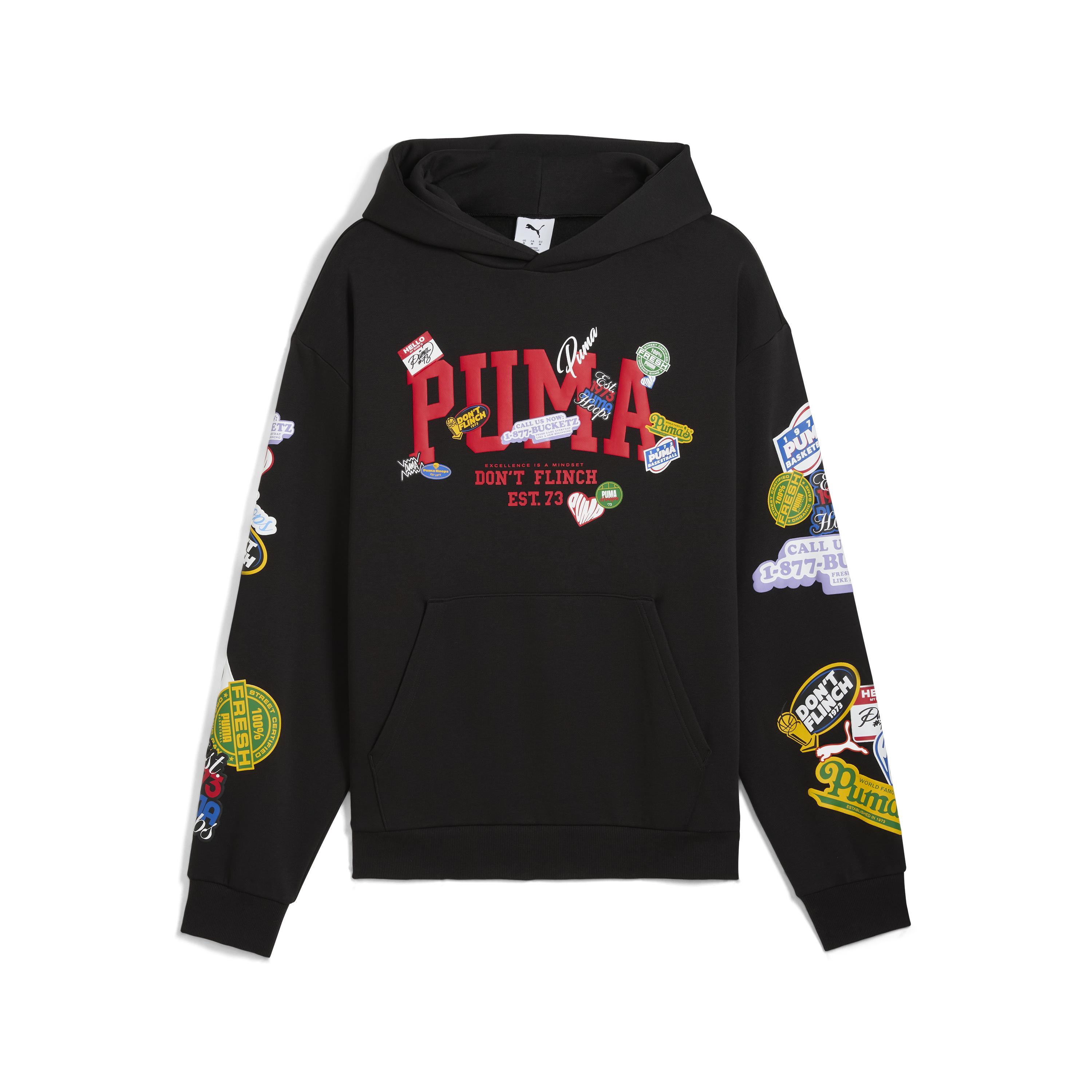 Puma Sticker Pack Pullover Hoodie Erkek Yetişkin Sweatshirt
