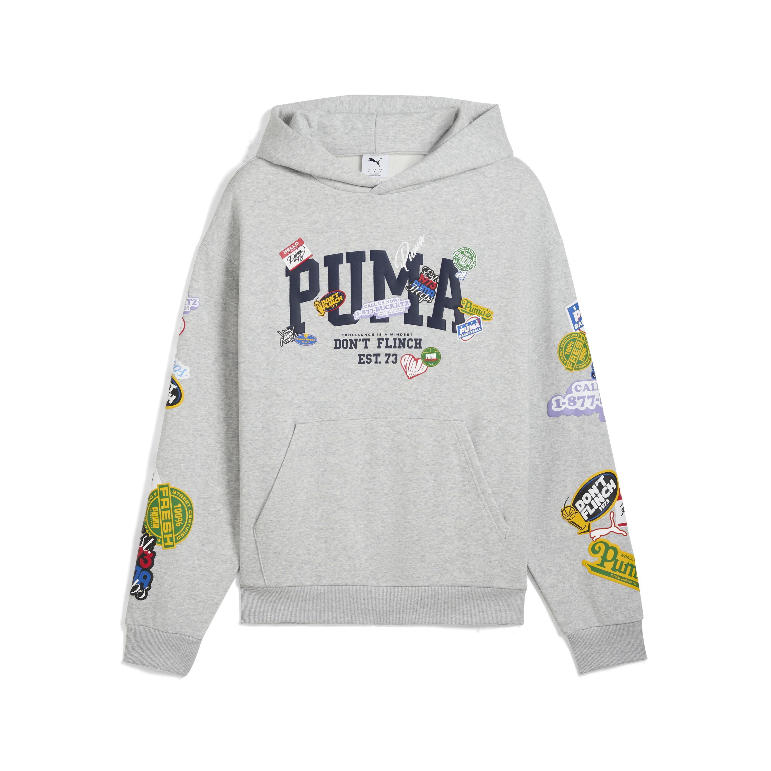 Puma Sticker Pack Pullover Hoodie Erkek Yetişkin Sweatshirt