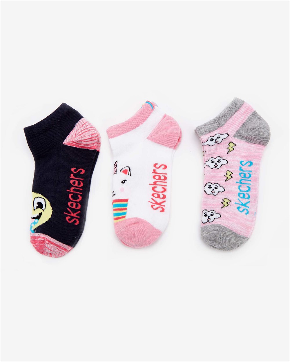 Skechers 3 Pack Low Cut Sweet Socks Kız Çocuk Karışık Renkli Çorap - S212293-900