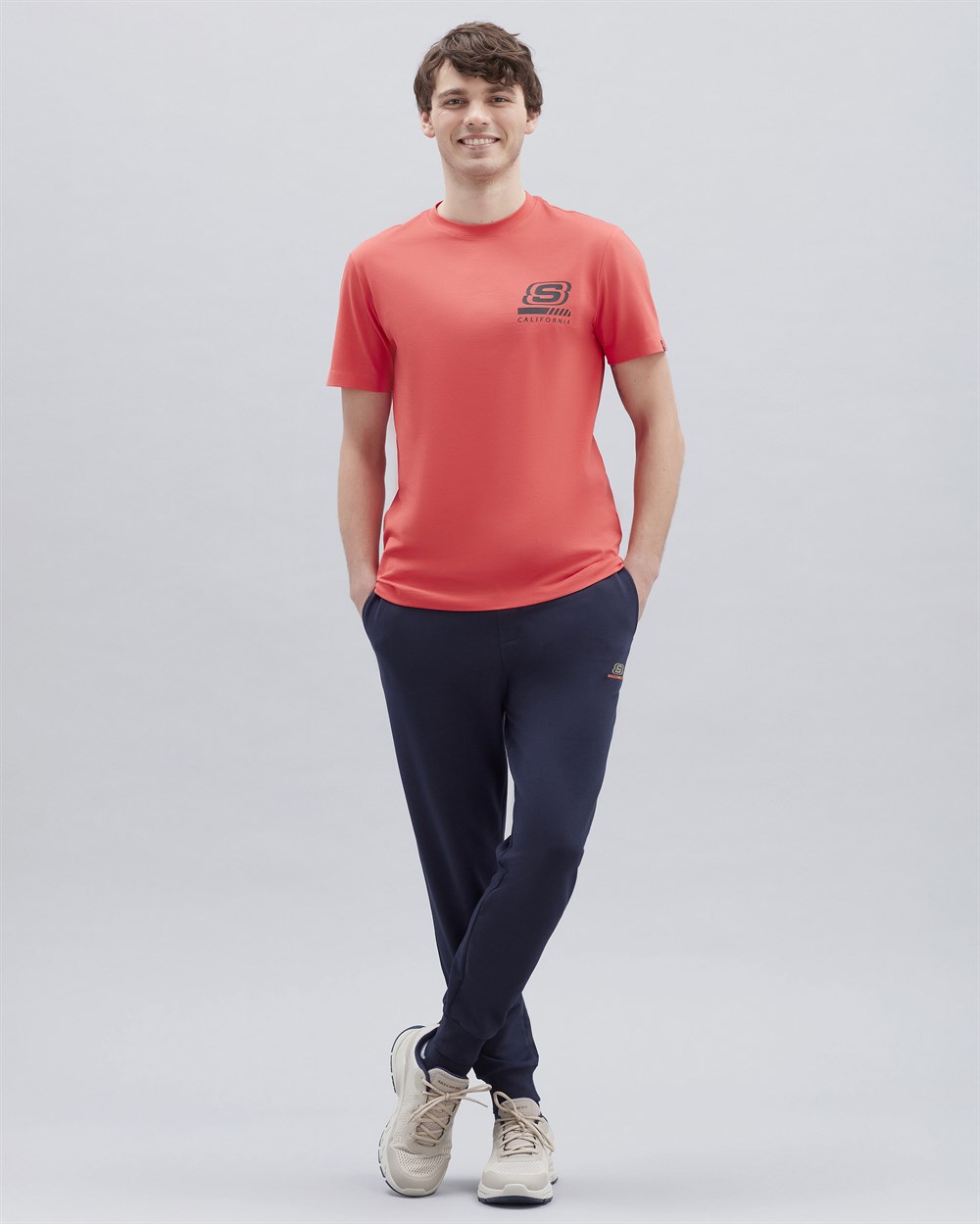 Skechers M Chest Logo T-Shirt Erkek Kırmızı Günlük T-shirt - S212938-600