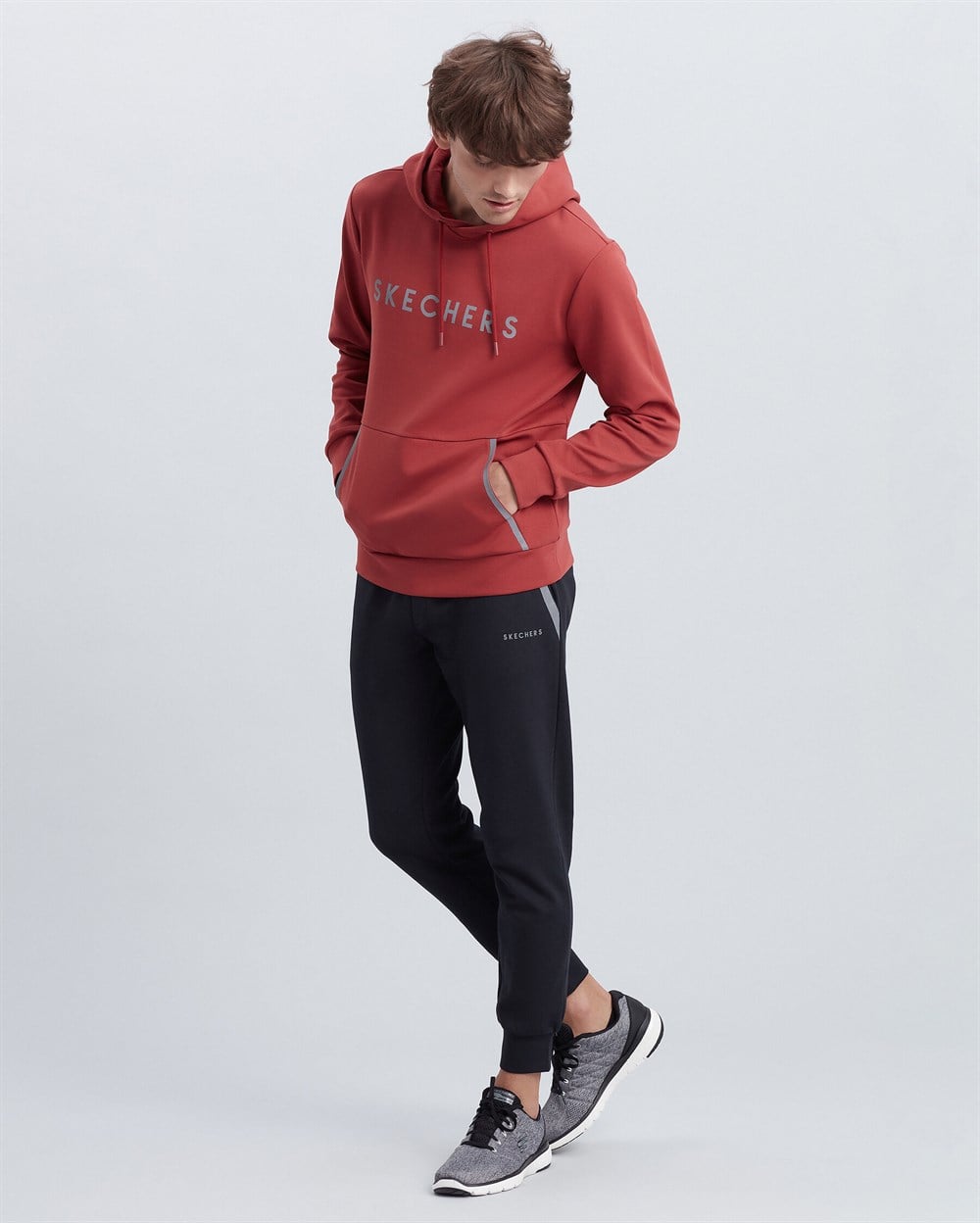 Skechers M Flexi Hoodie Erkek Pembe Sweatshirt - S212254-621