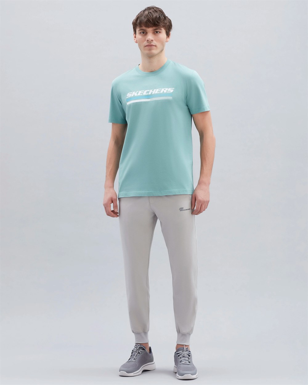 Skechers M Graphic Tee Big Logo T-Shirt Erkek Mavi Günlük T-shirt - S221059-400