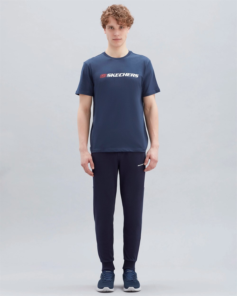 Skechers M Graphic Tee Big Logo T-Shirt Erkek Lacivert Günlük T-shirt - S212956-410