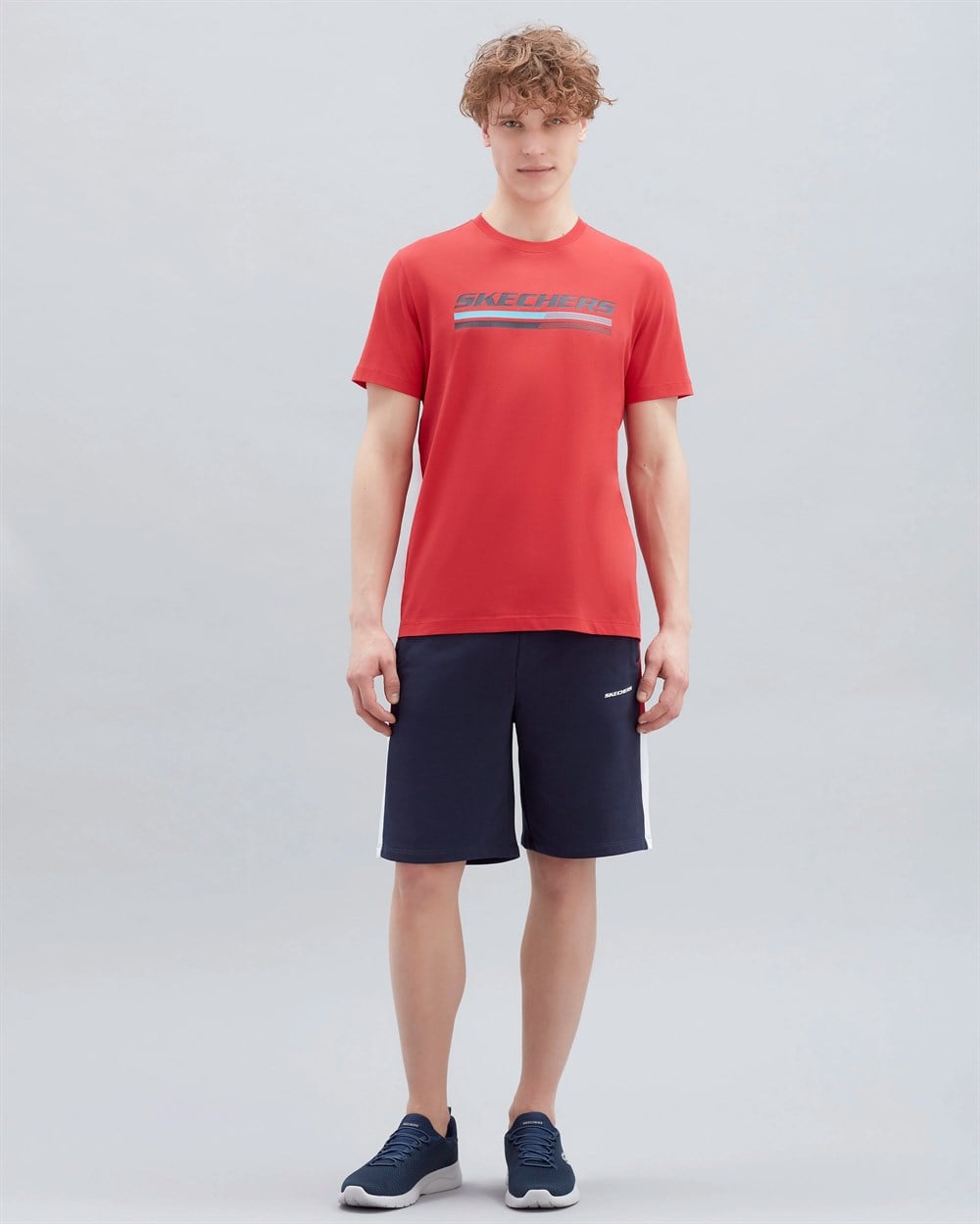 Skechers M Graphic Tee Big Logo T-Shirt Erkek Kırmızı Günlük T-shirt - S221059-600