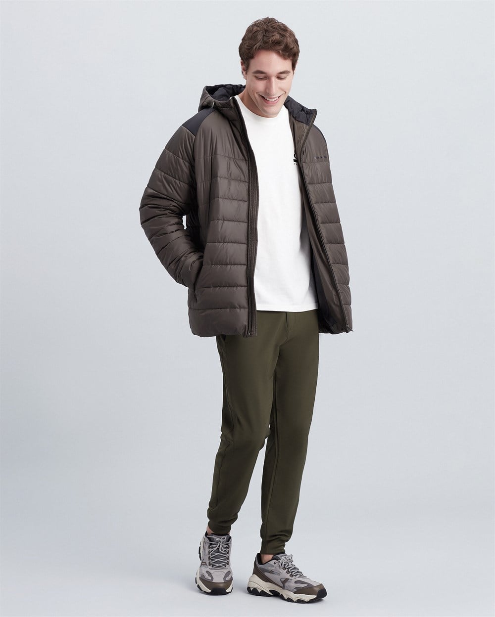 Skechers M Panel Hooded Jacket Erkek Haki Ceket - S212041-801