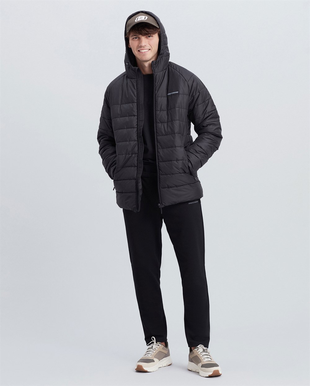 Skechers M Panel Hooded Jacket Erkek Siyah Ceket - S212041-001