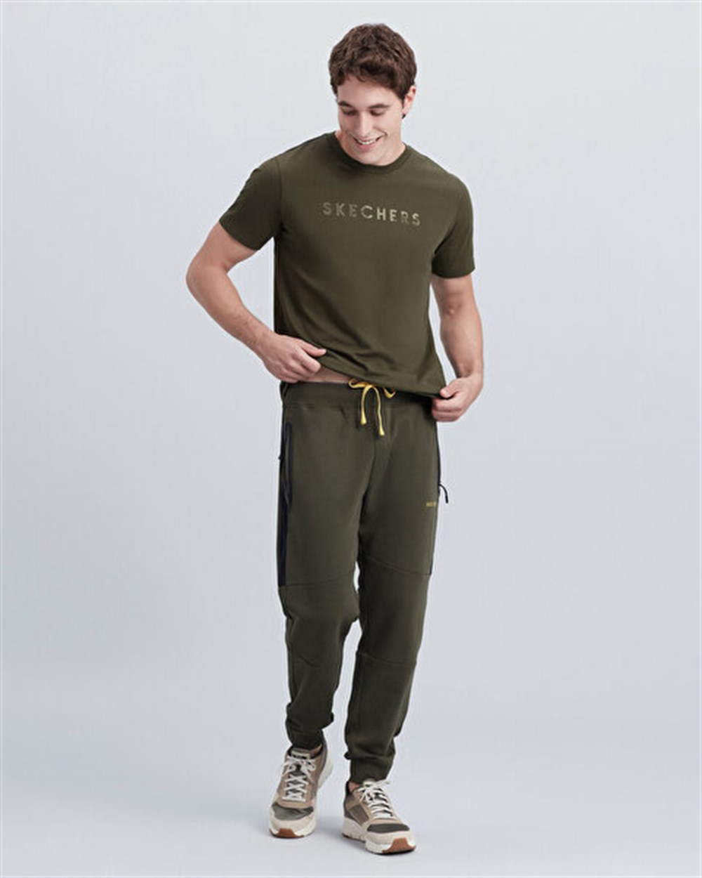 Skechers M Panel Jogger Sweatpant Erkek Haki Eşofman Altı - S212141-801