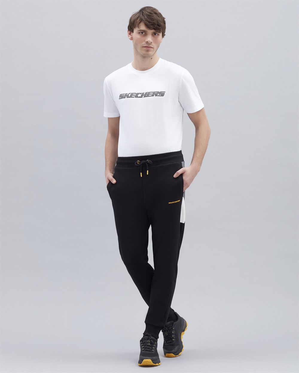 Skechers M Terry Fleece Colorblock Jogger Sweatpant Erkek Siyah Günlük Eşofman Altı - S221042-001
