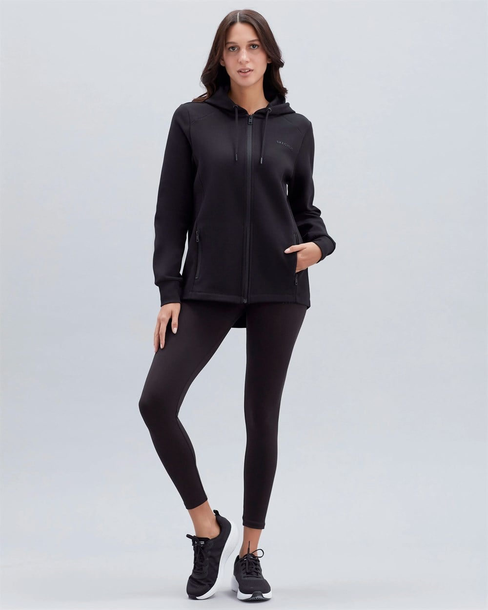 Skechers W 2XI-Lock Full Zip Long Jacket Kadın Siyah Günlük Ceket - S212067-001
