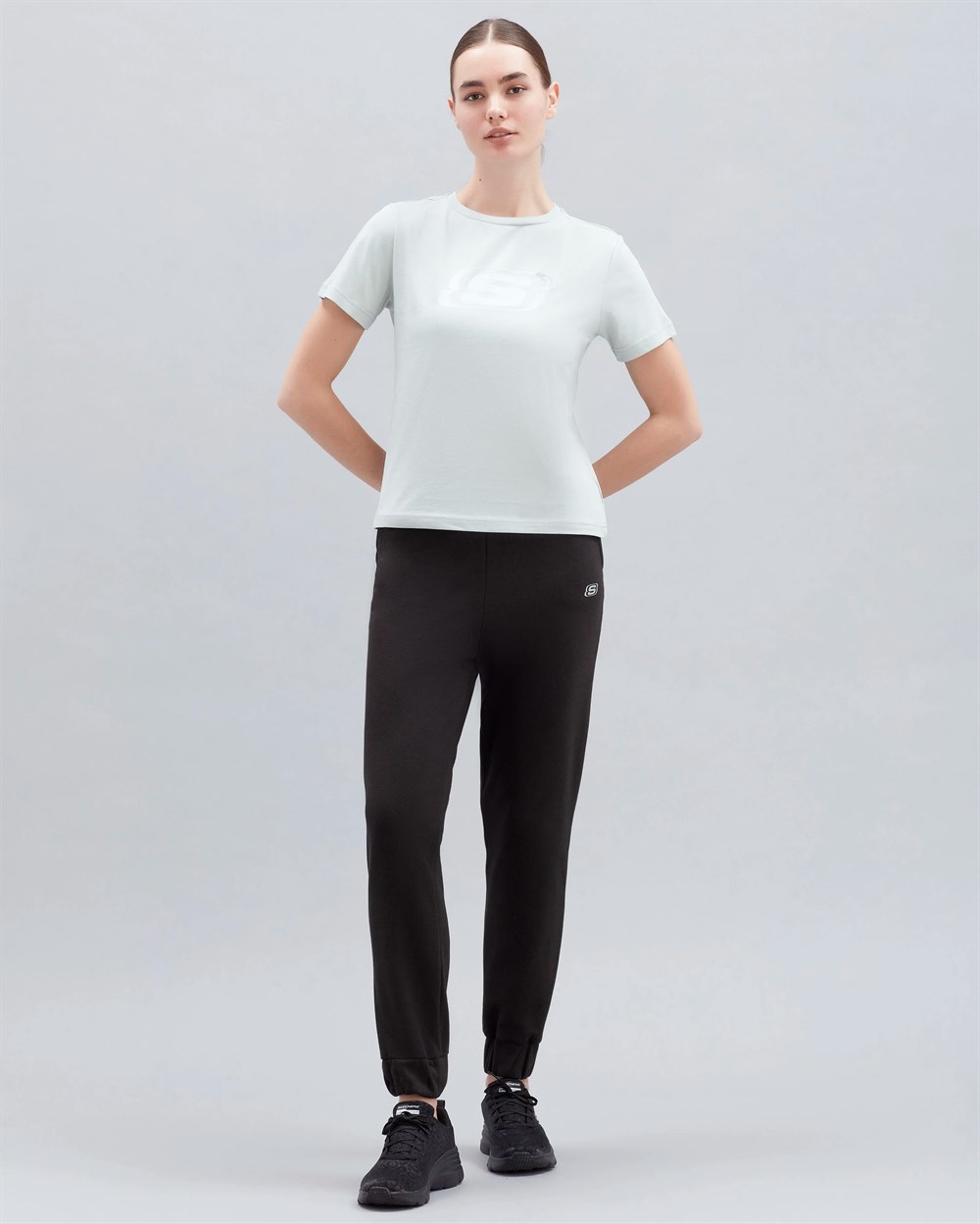 Skechers W Graphic Tee Big Logo T-Shirt Kadın Mavi Günlük T-shirt - S221508-407