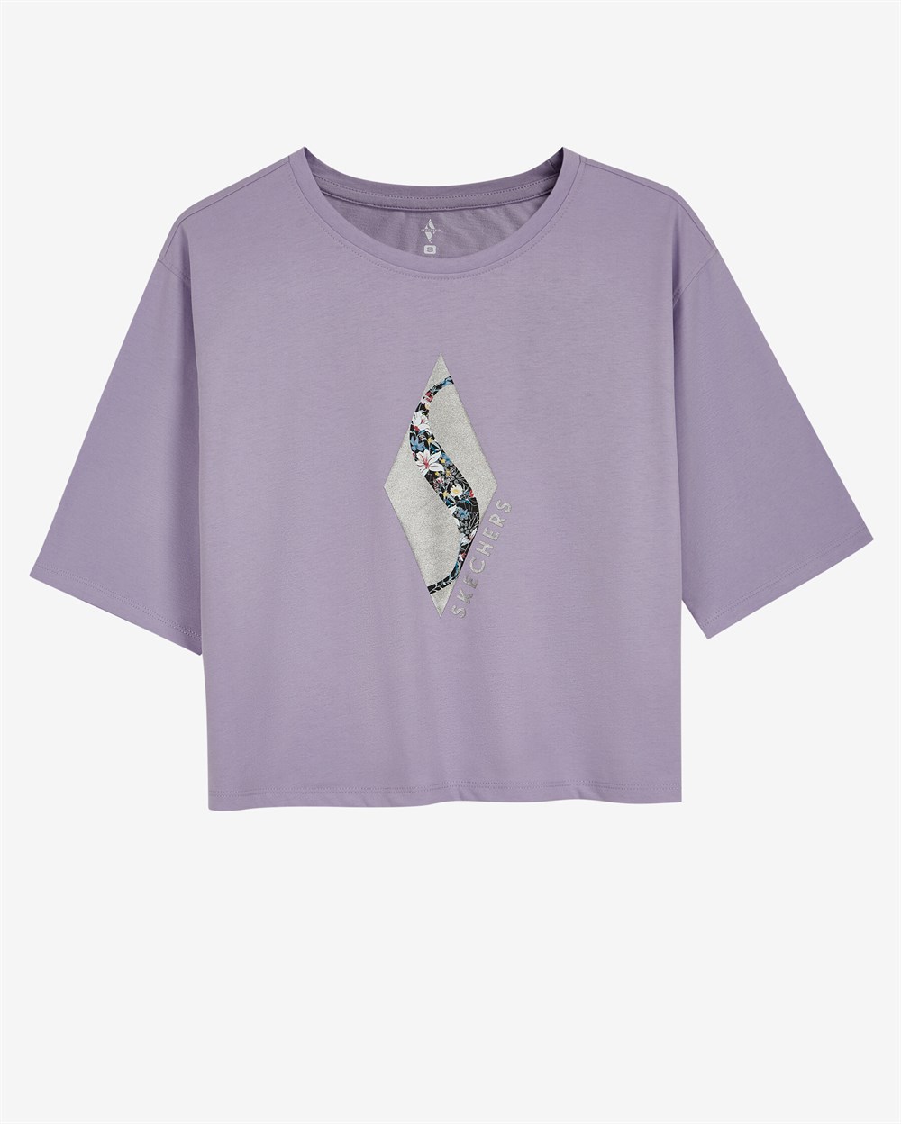 Skechers W Graphic Tee Diamond Crop Kadın Mor T-Shirt - S221178-505